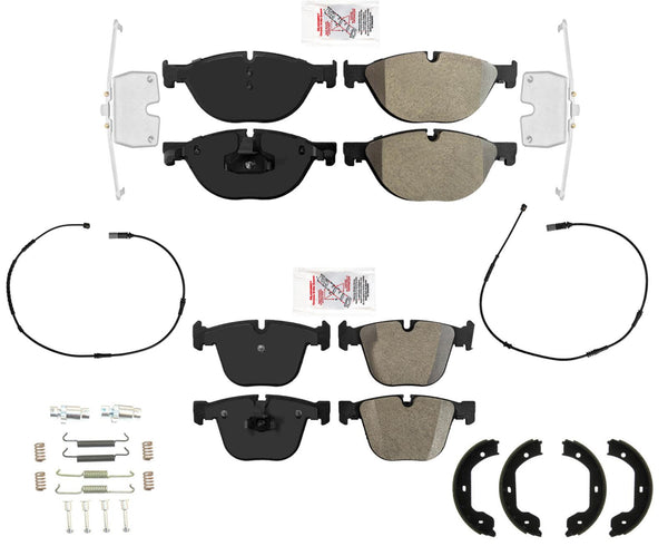 AmeriPRO Premium Semi Metallic Brake Pads Parking Shoes For BMW 535i GT 2010-17