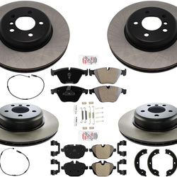 Ft & Rr Carbon Brake Rotors Pads hardware for 2011-2016 BMW 535i REF 34116775277