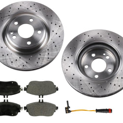 Ceramic Pads Drilled Disc Brake Rotors For Mercedes Benz CLA250 Sport Pack 14-19