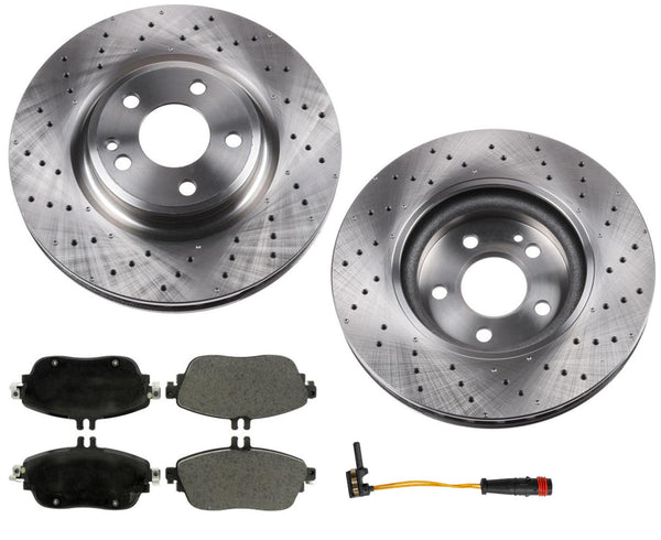 Ceramic Pads Drilled Disc Brake Rotors For Mercedes Benz CLA250 Sport Pack 14-19