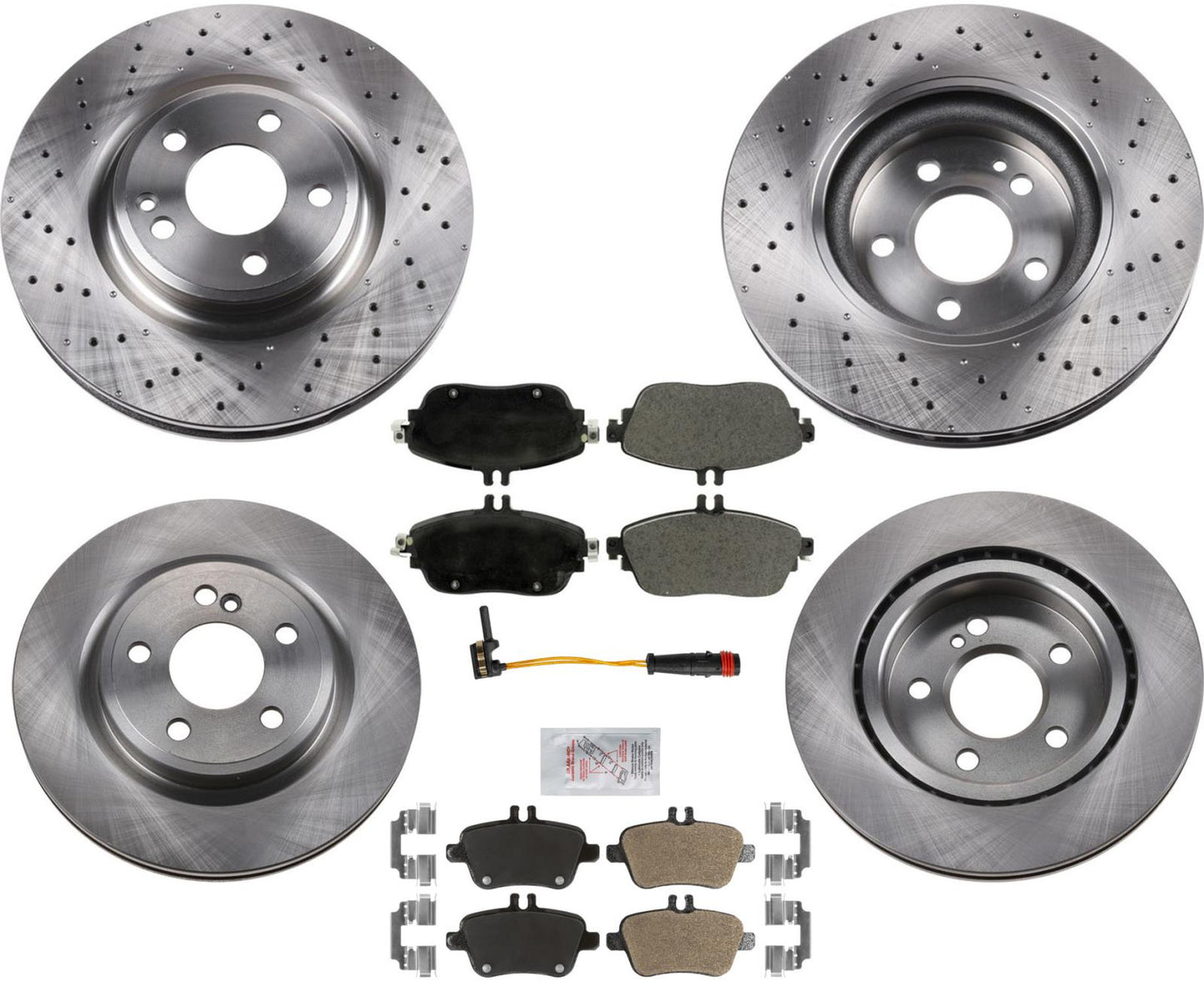 Brake Pads Drilled Disc Brake Rotors For Mercedes Benz CLA250 Sport Pack 14-19