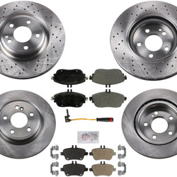 Brake Pads Drilled Disc Brake Rotors For Mercedes Benz CLA250 Sport Pack 14-19
