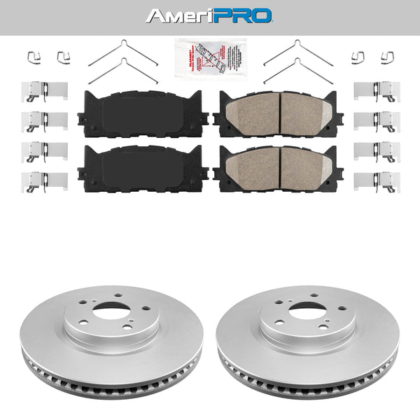 Front Ceramic Pads & Coated Rotors FOR 07-2018 TOYOTA AVALON CAMRY ES300H ES350