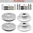 Front + Rear Brake Pads & Coated Rotors FOR 2012-2018 AVALON CAMRY ES300H ES350