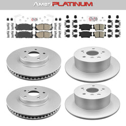 Front + Rear Brake Pads & Coated Rotors FOR 2007-2012 TOYOTA AVALON CAMRY ES350