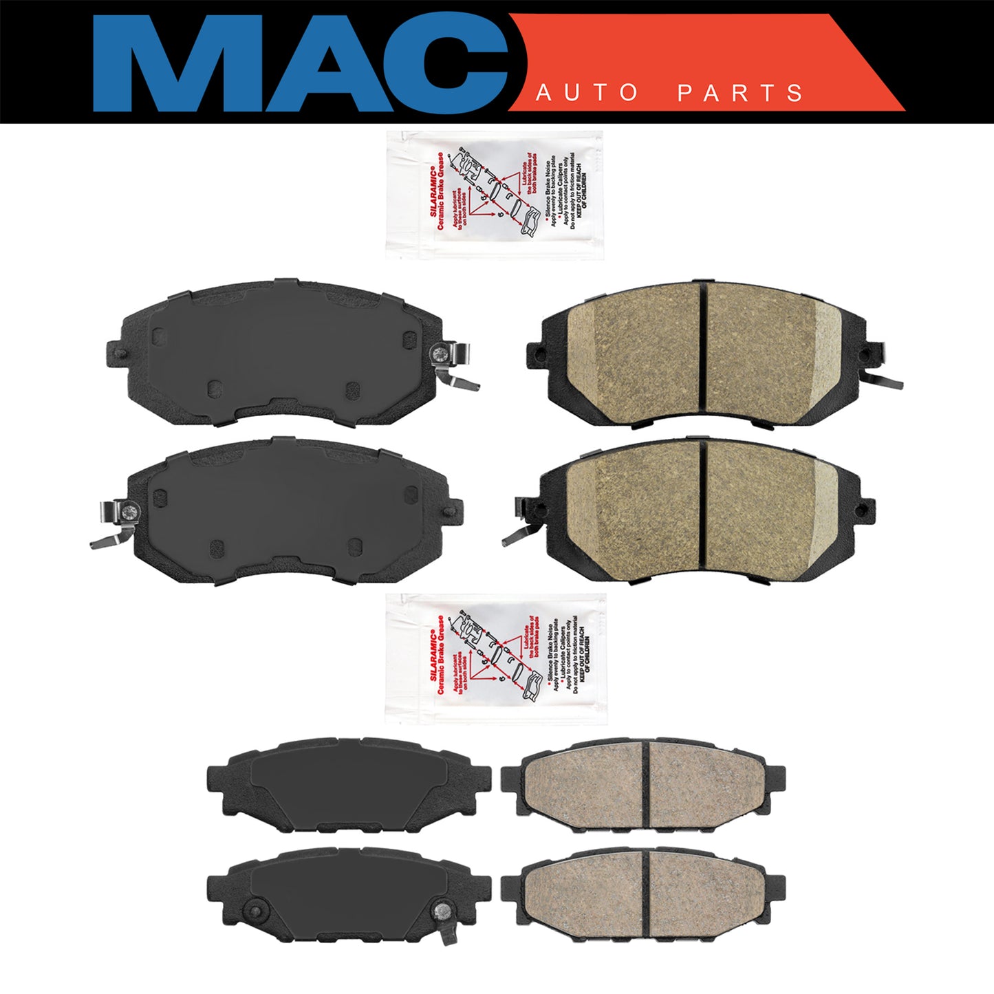 Pastillas de freno delanteras y traseras de cerámica PARA 11-18 BRZ CROSSTREK FORESTER IMPREZA LEGACY
