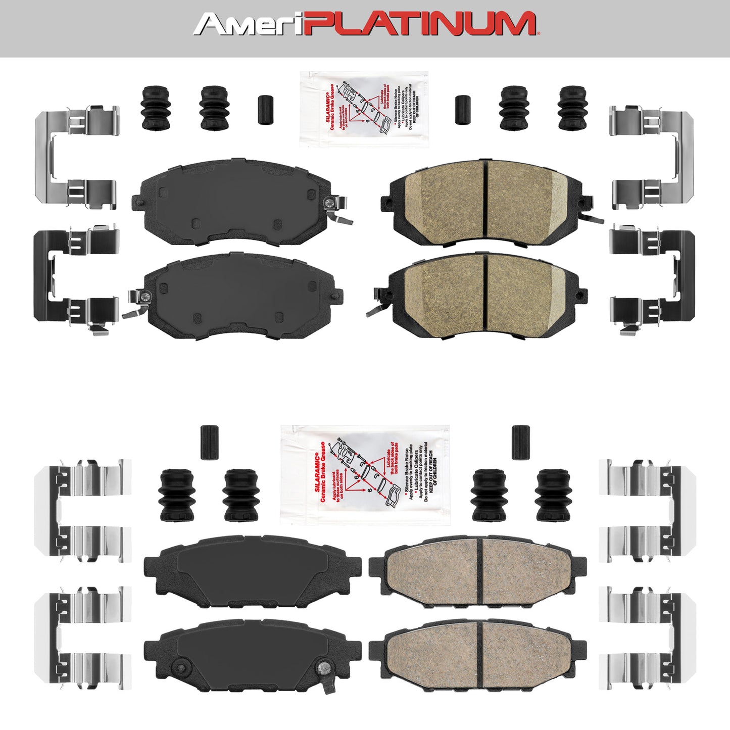 Pastillas de freno delanteras y traseras de cerámica PARA 11-18 BRZ CROSSTREK FORESTER IMPREZA LEGACY