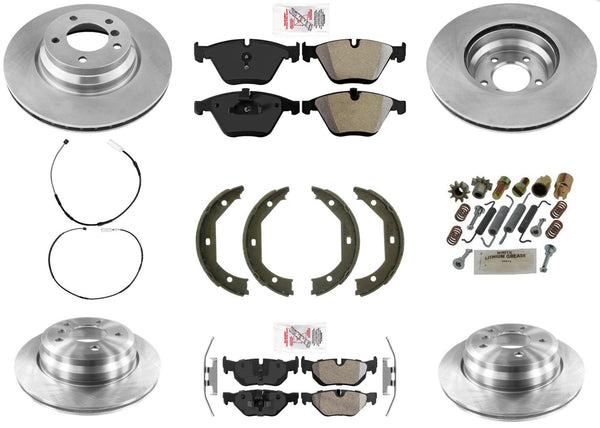 Rotores de freno de disco, sensores de pastillas de freno para Bmw X1 AWD X Drive 2.0L 12-15