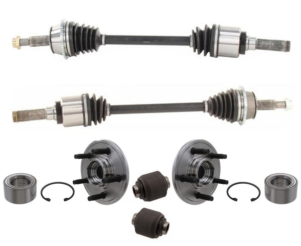 02-05 Explorer (2) Rr CV Axle Shafts (2) Wheel Hub Bearings L&R Rear Ball joints