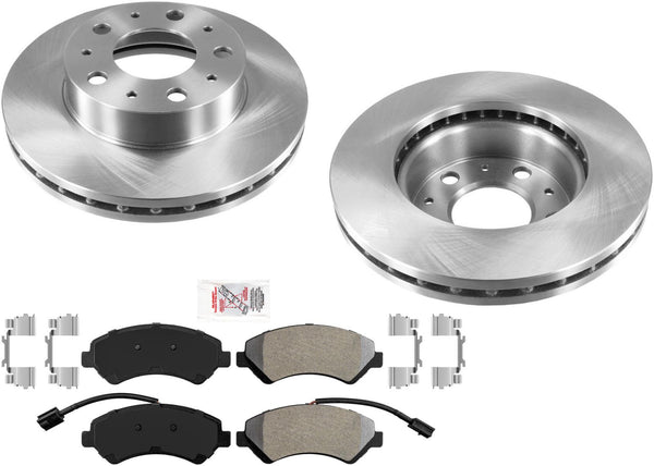 High Carbon Front Disc Brake Rotors Pads for 2015-2021 Ram Promaster 2500 3500