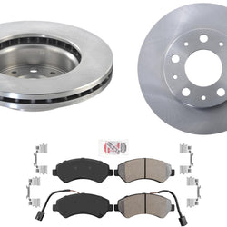 Front Disc Brake Rotors Semi Metallic Pads for Ram Promaster 1500 Van 2014-2021