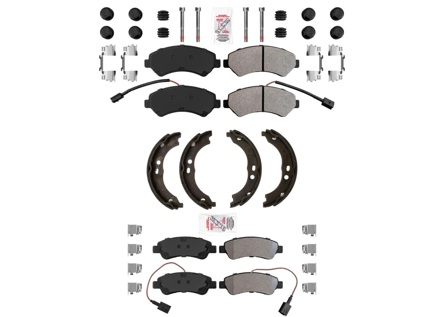 Pastillas de freno de disco Fleet Duty, zapatas de estacionamiento para Ram Promaster 1500 14-21 Solid Rr