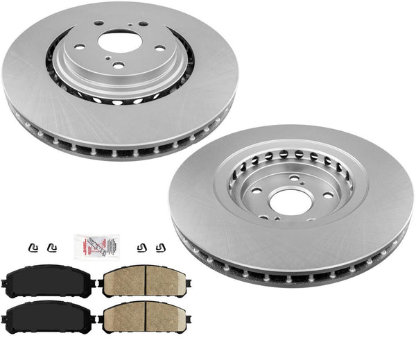 Fits 10-15 Lexus RX350 & 10-15 RX450H Front Disc Brake Rotors & Brake Pads 3pc