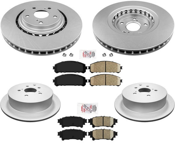 Se adapta a 10-15 RX350 10-15 RX450h rotores de freno de disco delantero trasero pastillas de cerámica 6 piezas