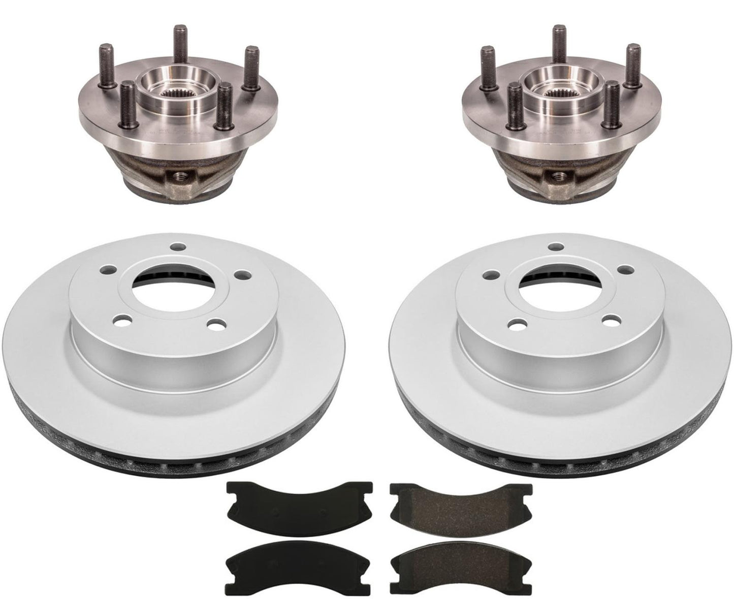 Front Rotors Pads Wheel Bearings For Grand Cherokee 99-04 With AKEBONO CALIPERS