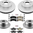 Front & Rear Coated Rotors & AmeriBRAKES Pads For Jeep Grand Cherokee 1999-04
