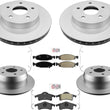 Front & Rear Coated Rotors & AmeriBRAKES Pads For Jeep Grand Cherokee 1999-2002