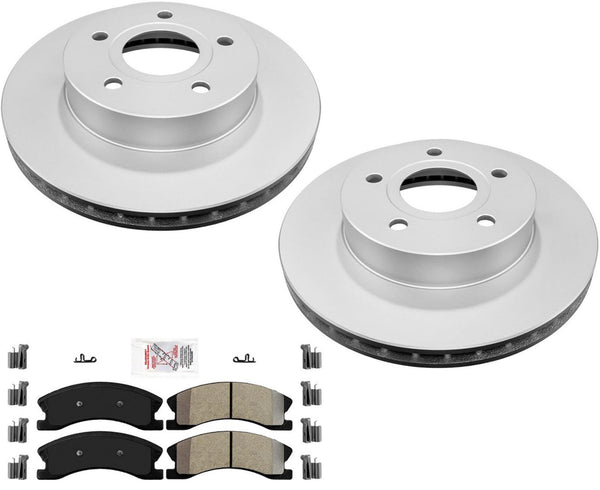 Front Coated Rotors & AmeriBRAKES Pads For Jeep Grand Cherokee 1999-04
