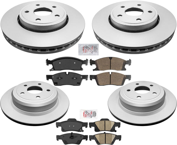 For 2011-2021 GRAND CHEROKEE 330MM Front & Solid Rear Brake Rotors & Brake Pads