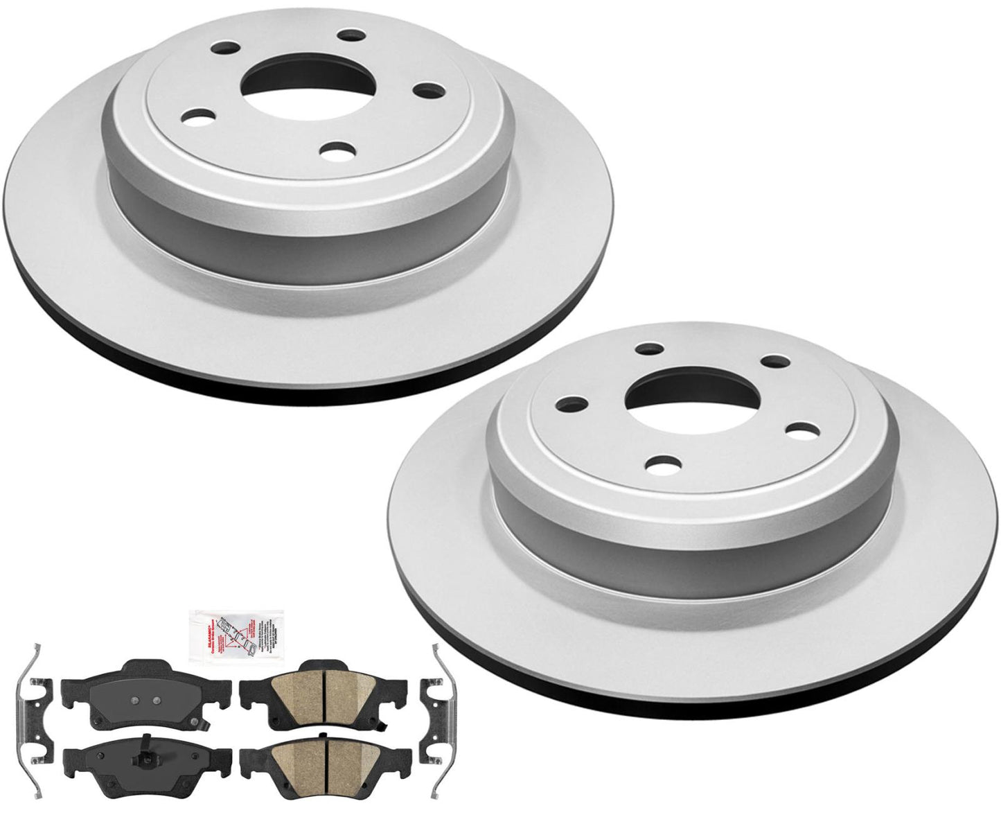 Rear Solid Coated Disc Brake Rotors & Brake Pads For Jeep Grand Cherokee 11-20