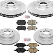 Front & Rear Coated Rotors & Ceramic Pads For 08-09 HHR W/ 4 Wheel Disc Brakes