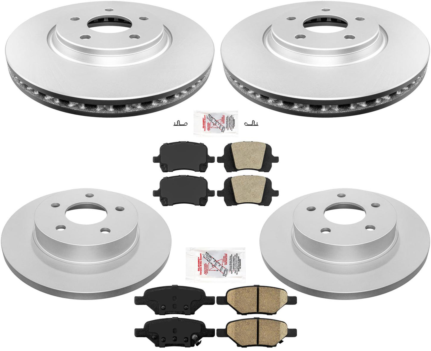Front Rear Brake Rotors Brake Pads For Pontiac G5 08-09 W/ 4 Wheel Disc Brakes