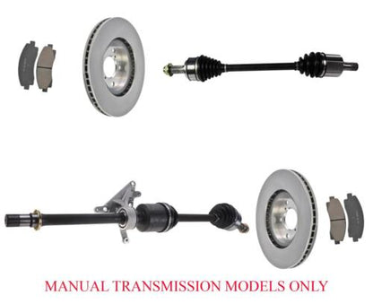Front Axles Rotors & Pads for Acura TL All Wheel Drive Manual Transmission 10-14
