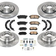 Front & Rear Brake Rotors Ceramic Brake Pads for Honda Odyssey 15-17 8pc Kit