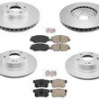 Front & Rear Coated Disc Brake Rotors Brake Pads for 2013-2015 Acura ILX 2.0