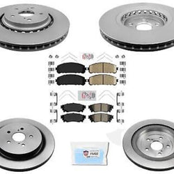 Coated Rotor Brake Rotors & Ceramic Brake Pads For 2018-2021 Lexus RX350 RX350L