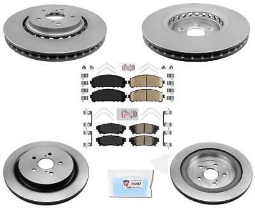 Coated Rotor Brake Rotors & Ceramic Brake Pads For 2018-2021 Lexus RX350 RX350L