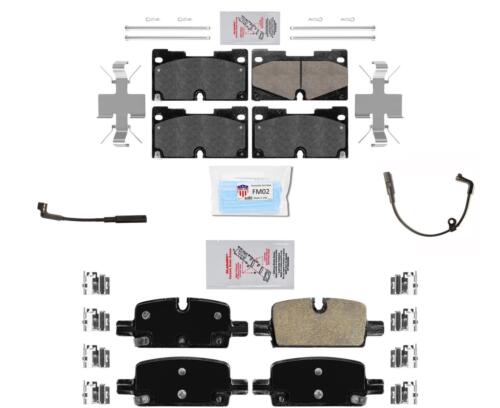 AmeriBrakes Ceramic Pads w hardware Sensors for 2021 Chevrolet Tahoe 4 Pcs