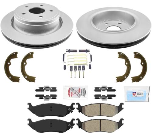 Rear Coated Disc Brake Rotors Pads Hardware For Ram 1500 2006-2018