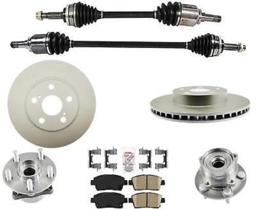 Frt Hub and Bearings Disc Brake Rotors Cv Shaft Axles for Toyota Prius 2004-2009