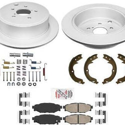 AmeriBRAKES Coated Rear Disc Brake Rotors & Pads For 2012-2014 Subaru WRX
