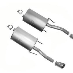 Dual Rear Mufflers with Chrome Tips For 2006-2016 Chevrolet Impala 3.6L 3.9L 5.3