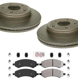 Performance Carbon Front Disc Brake Rotors Pads for Ram 1500 2011-2018