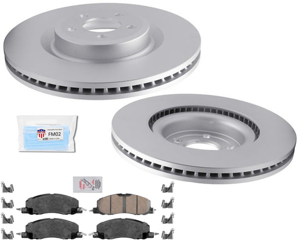 Coated Front 345MM Disc Brake Rotors Brake Pads for 2020-2022 Ford Explorer