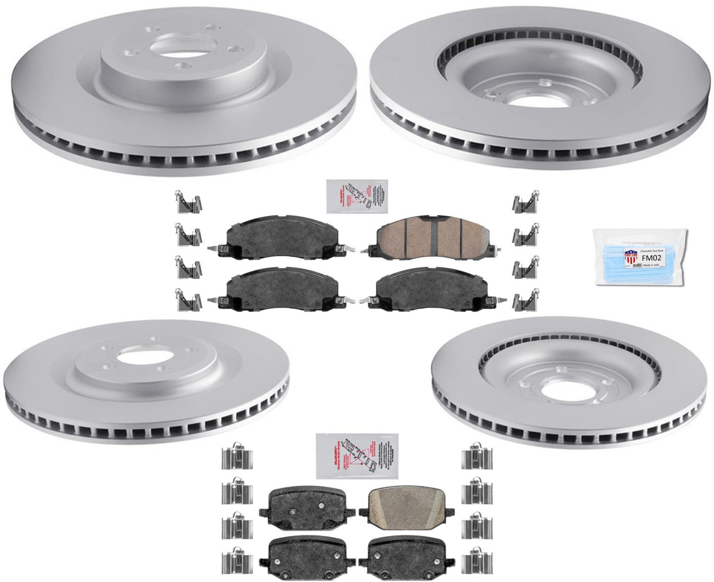 Front Rear Coated GEO Disc Brake Rotors Brake Pads for 2020-2025  Ford Explorer