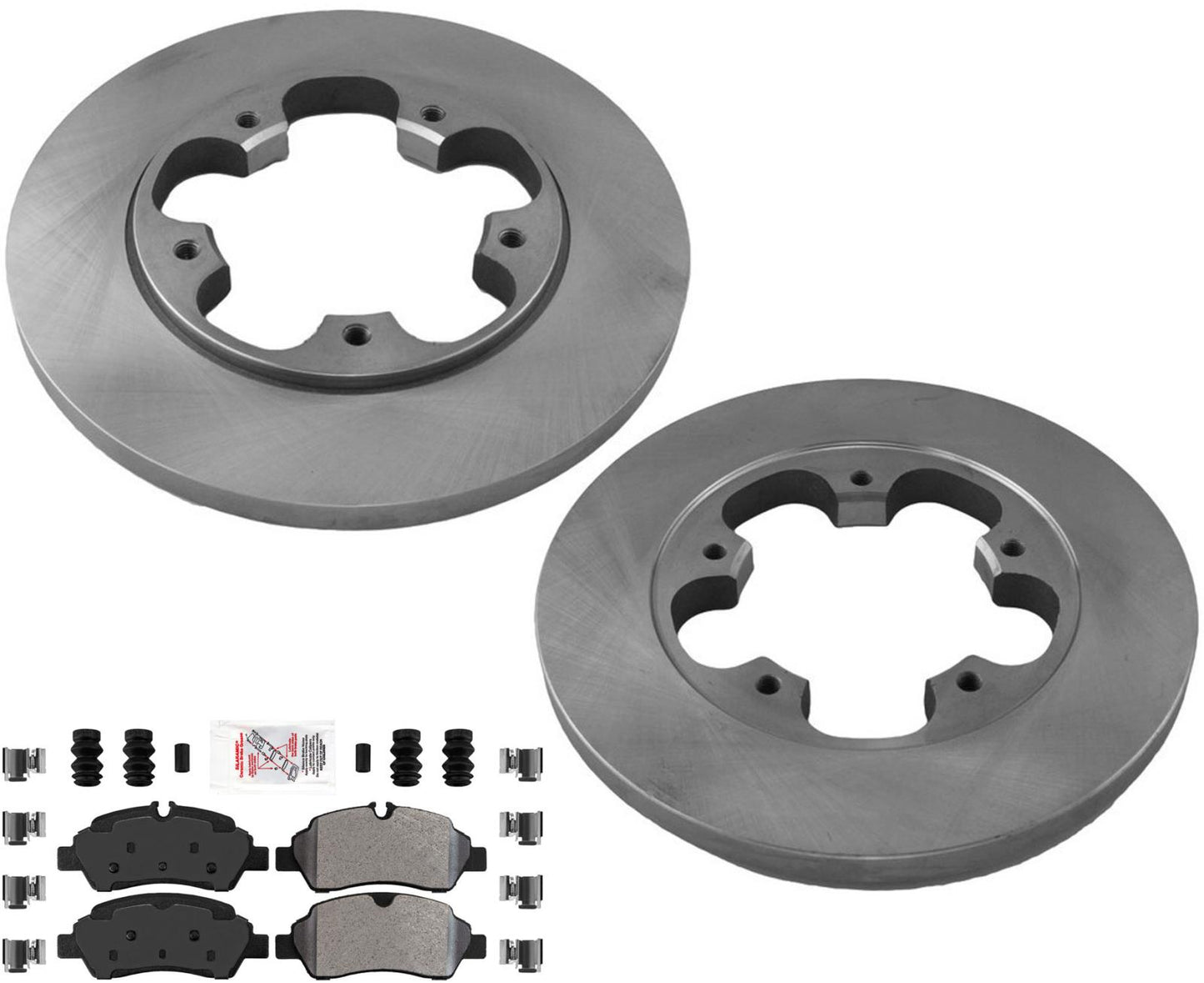 REAR Brake 5 Lug Disc Rotors Severe Duty Pads for Ford Transit 150 2015-2019