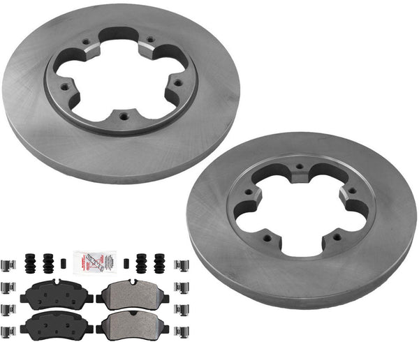 REAR Brake 5 Lug Disc Rotors Severe Duty Pads for Ford Transit 150 2015-2020