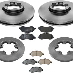 Front Rear Brake Disc Rotors Ceramic Pads for Ford Transit 150 250 350 2015-2021