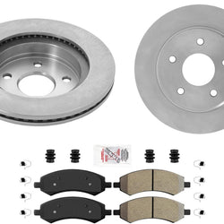Front Premium Disc Brake Rotors Pads Hardware Fits for Ram 1500 2006-2018