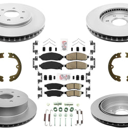 Front & Rear Coated Rotors & AmeriBRAKES Pads For Nissan Frontier 2016-2021