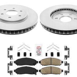 Front Coated Rotors & AmeriBRAKES Pads For Nissan Frontier 2016-2021
