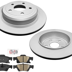 Fits 11-19 Dodge Durango 330MM STD SOLID REAR Brake Rotors & Ceramic Brake Pads
