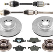 02-04 Mini 1.6L Manual Transmission Ft CV Axle Shafts Rotors Pads Hub Bearings