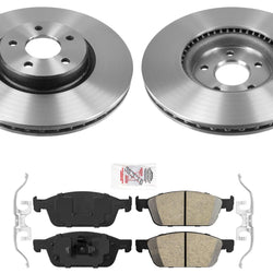 Front AmeriBRAKES Carbon Disc Brake Rotors Pads for 14-2018 Ford Transit Connect