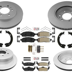 Performance AmeriBRAKES Pastillas de freno de disco revestidas para Ford F150 2009 6 Stud