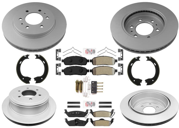 Performance AmeriBRAKES Pastillas de freno de disco revestidas para Ford F150 2009 6 Stud